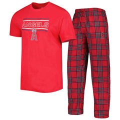 Los Angeles Angels Concepts Sport Badge Top & Pants Sleep Set Red/Navy