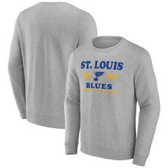 St. Louis Blues Fanatics Fierce Competitor Pullover Sweatshirt Heather Charcoal