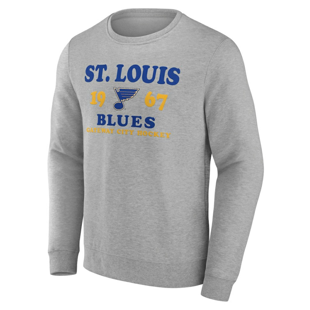 St. Louis Blues Fanatics Fierce Competitor Pullover Sweatshirt Heather Charcoal
