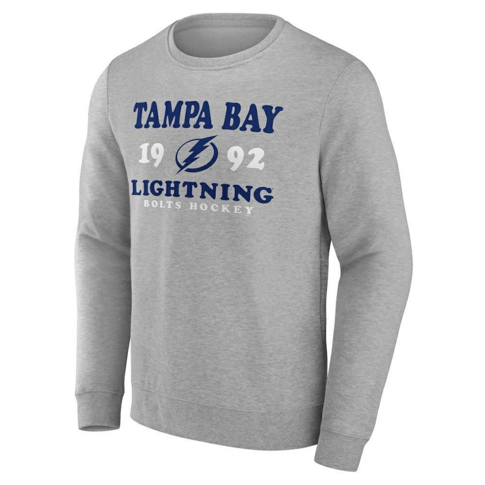 Tampa Bay Lightning Fanatics Fierce Competitor Pullover Sweatshirt Heather Charcoal