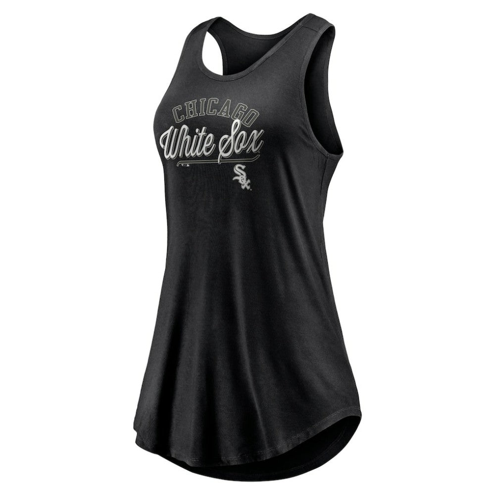Chicago White Sox Women's Simplicity Swing Racerback Scoop Neck Tank Top Black