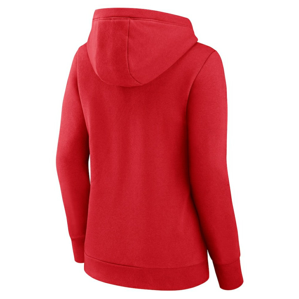 St. Louis Cardinals Women's Simplicity Crossover V-Neck Pullover Hoodie Red