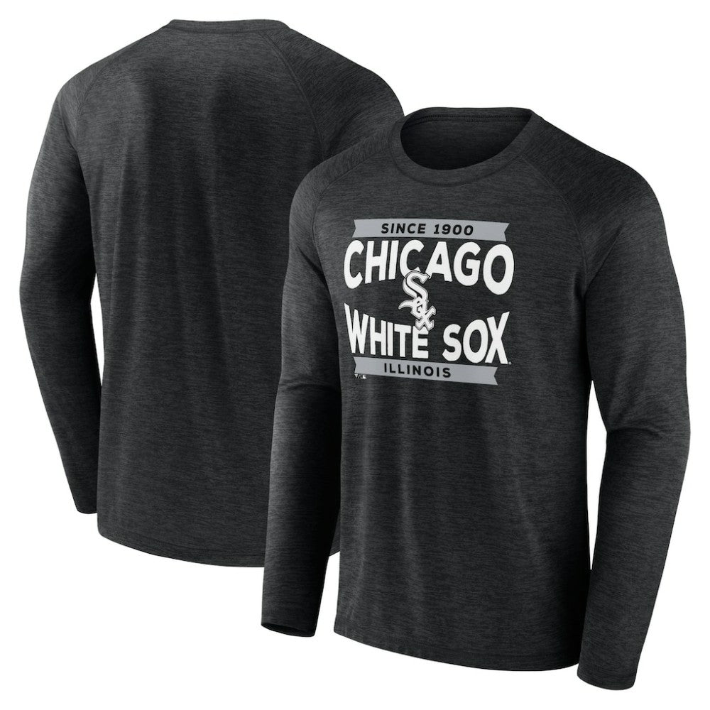 Chicago White Sox Heroic Play Raglan Long Sleeve T-Shirt Black