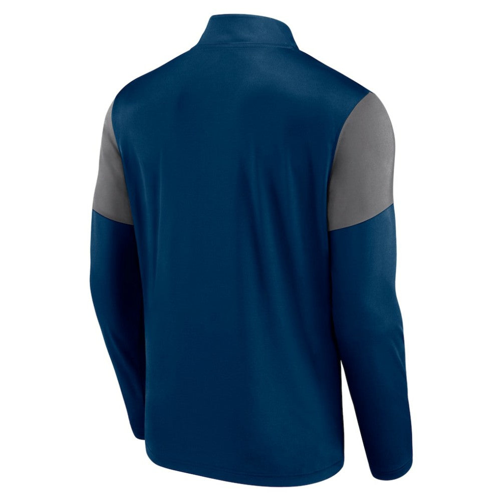 Seattle Kraken Fanatics Logo Quarter-Zip Top Deep Sea Blue