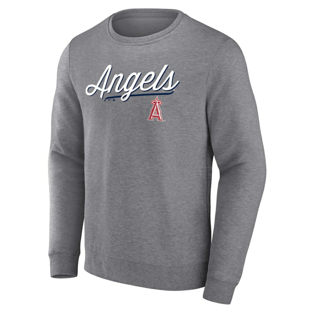 Los Angeles Angels Simplicity Pullover Sweatshirt Heather Gray
