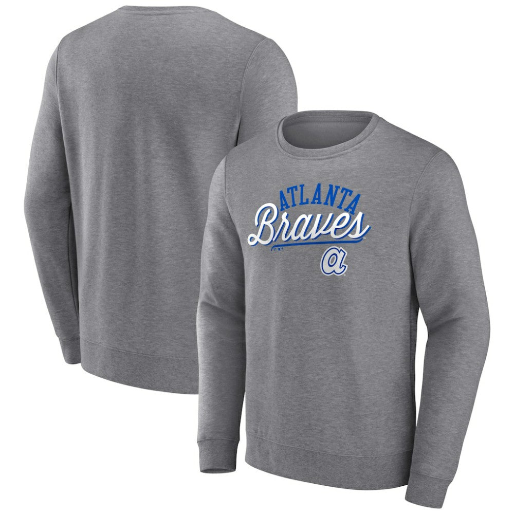 Atlanta Braves Heather Gray Simplicity Pullover Sweatshirt