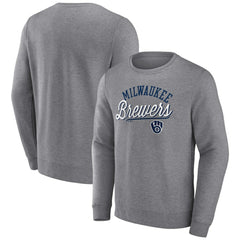 Milwaukee Brewers Simplicity Pullover Sweatshirt Heather Gray