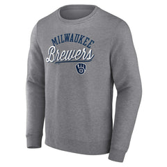 Milwaukee Brewers Simplicity Pullover Sweatshirt Heather Gray