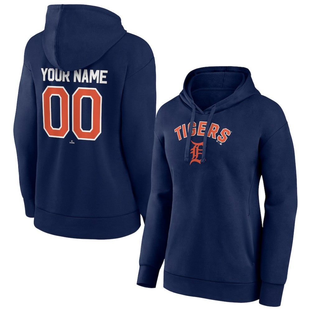 Detroit Tigers Women's Personalized Team Winning Streak Pullover Hoodie Navy