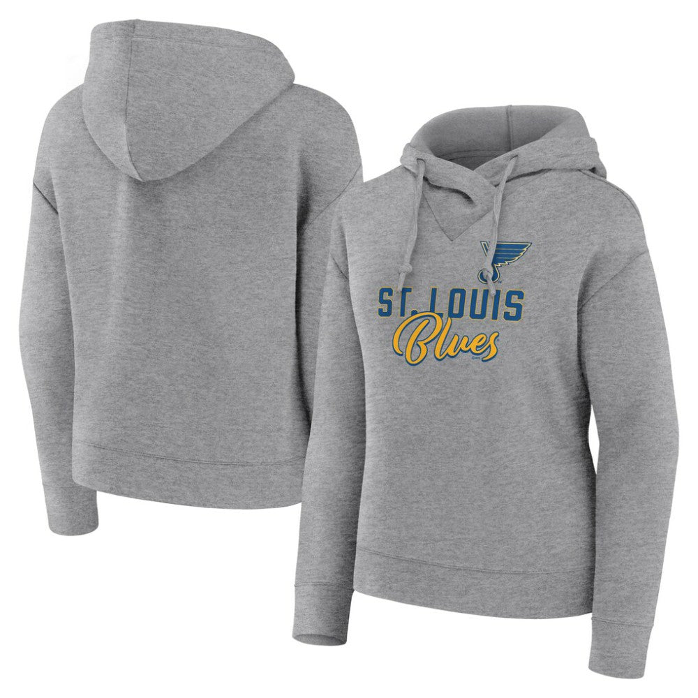 St. Louis Blues Fanatics Women's Script Favorite Pullover Hoodie Heather Gray