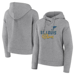 St. Louis Blues Fanatics Women's Script Favorite Pullover Hoodie Heather Gray