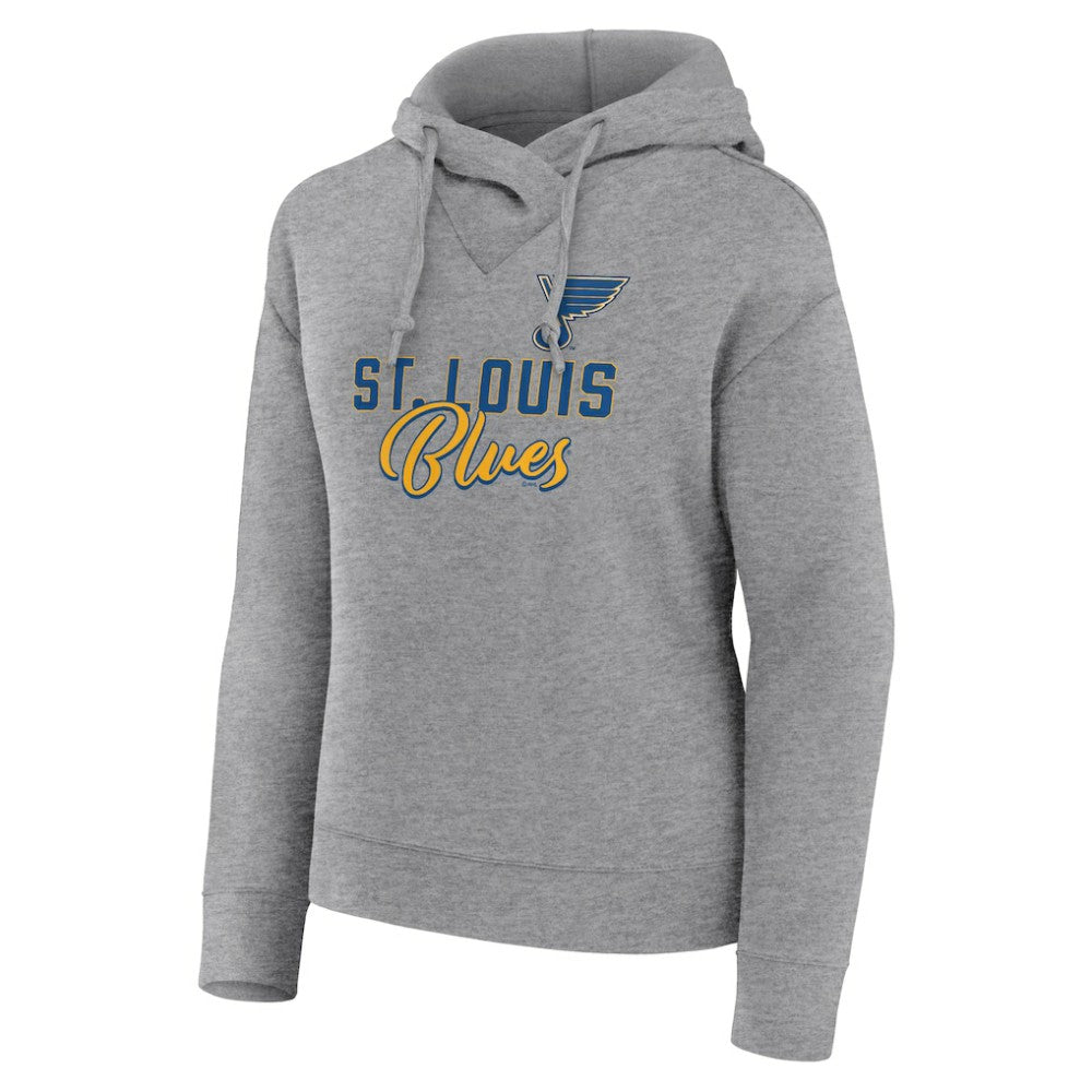 St. Louis Blues Fanatics Women's Script Favorite Pullover Hoodie Heather Gray