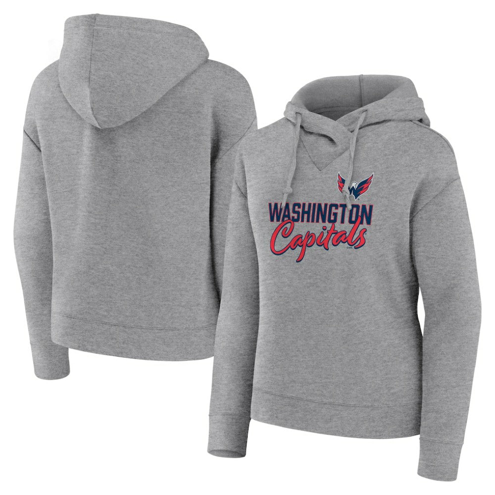 Washington Capitals Fanatics Women's Script Favorite Pullover Hoodie Heather Gray