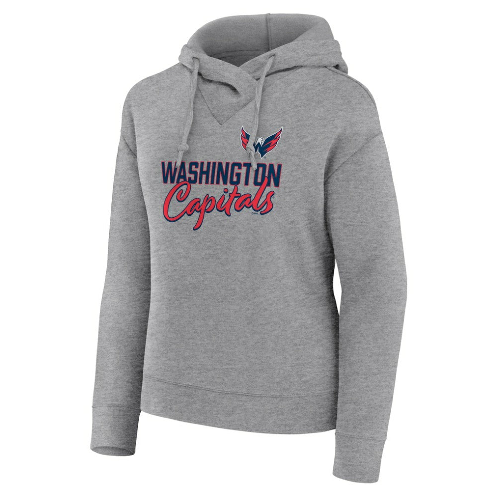 Washington Capitals Fanatics Women's Script Favorite Pullover Hoodie Heather Gray