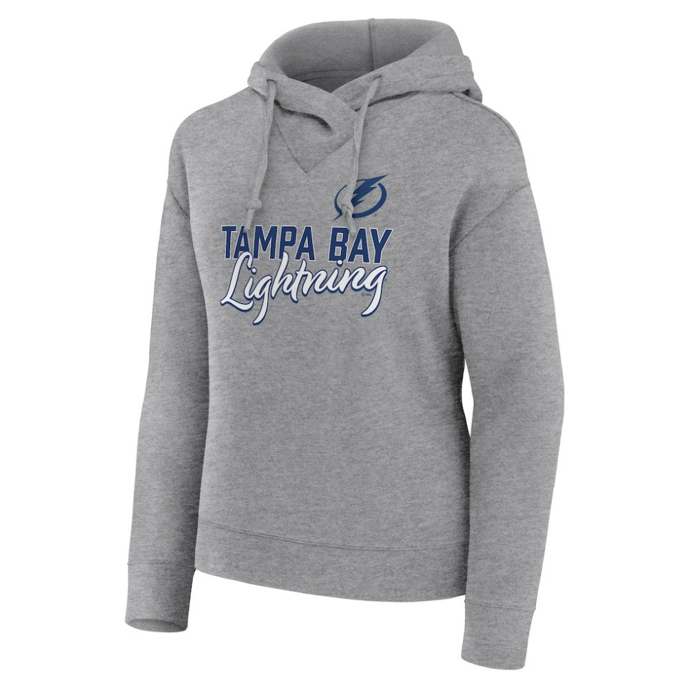 Tampa Bay Lightning Fanatics Women's Script Favorite Pullover Hoodie Heather Gray