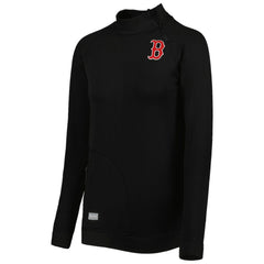 Boston Red Sox Levelwear Women's Verse Asymmetrical Raglan Tri-Blend Quarter-Zip Jacket Black