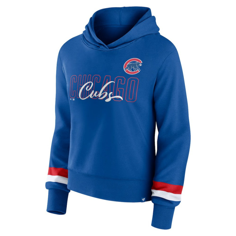 Chicago Cubs Women's Over Under Pullover Hoodie Royal