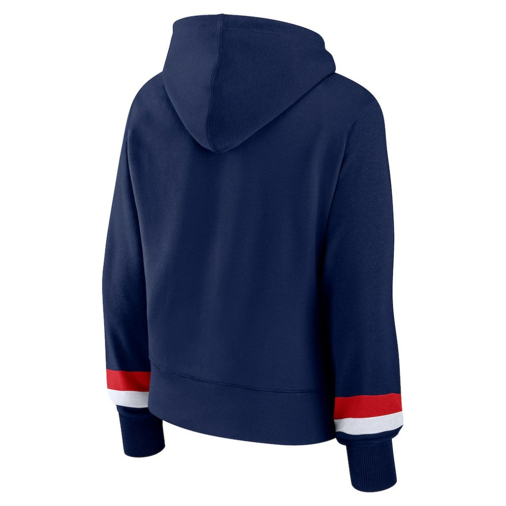 Atlanta Braves Women's Over Under Pullover Hoodie Navy