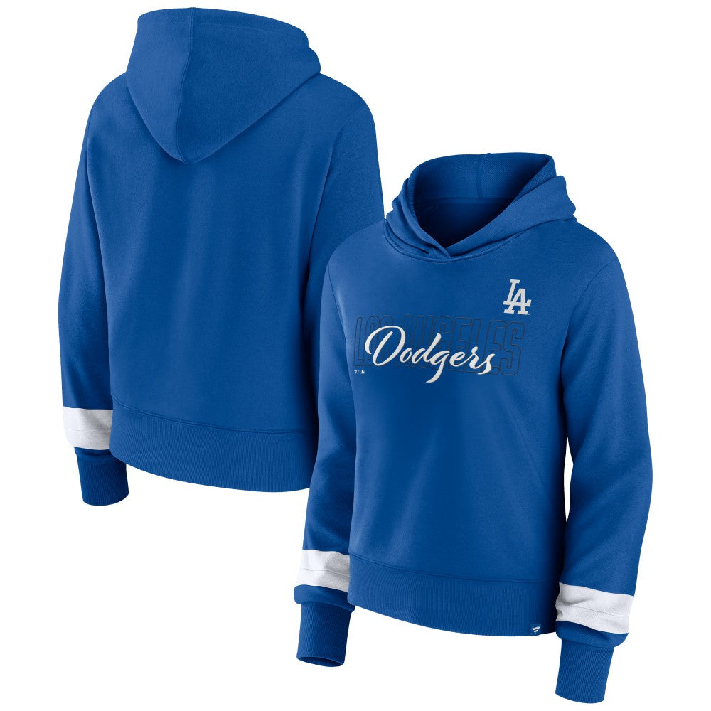 Los Angeles Dodgers Women's Over Under Pullover Hoodie Royal