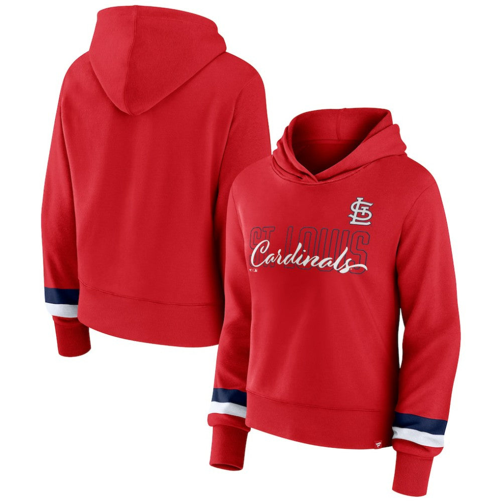 St. Louis Cardinals Women's Over Under Pullover Hoodie Red