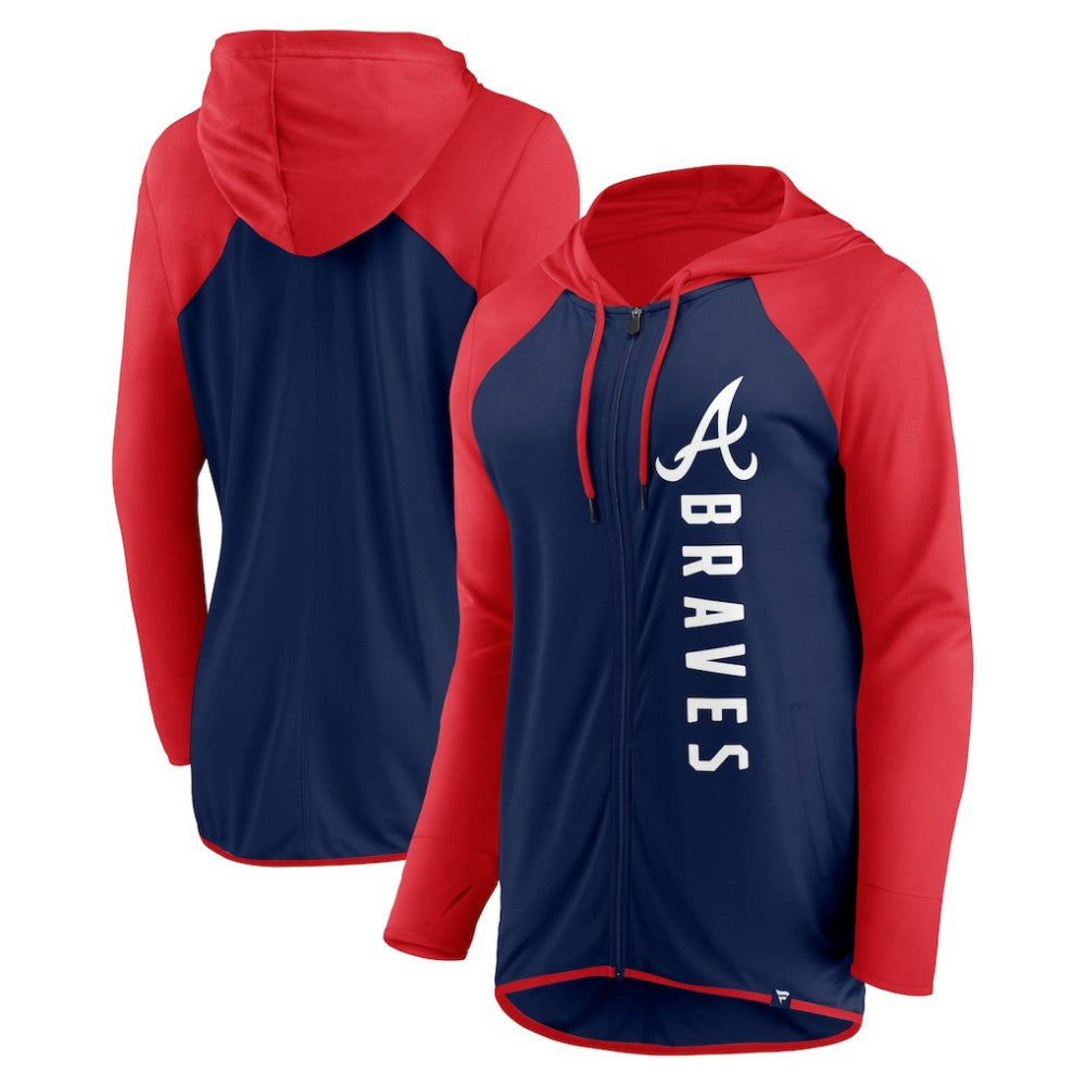 Atlanta Braves Women's Forever Fan Full-Zip Hoodie Jacket Navy/Red