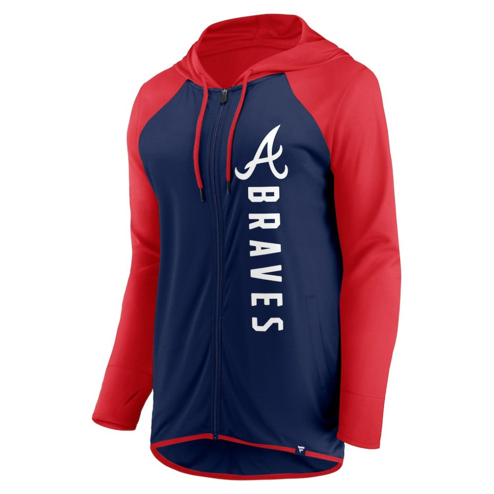 Atlanta Braves Women's Forever Fan Full-Zip Hoodie Jacket Navy/Red