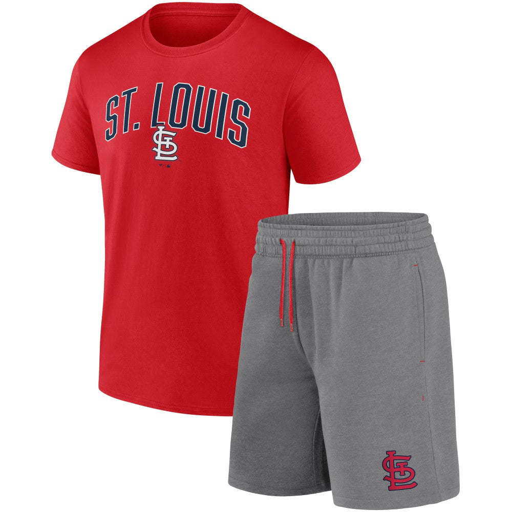 St. Louis Cardinals Arch T-Shirt & Shorts Combo Set Red/Heather Gray
