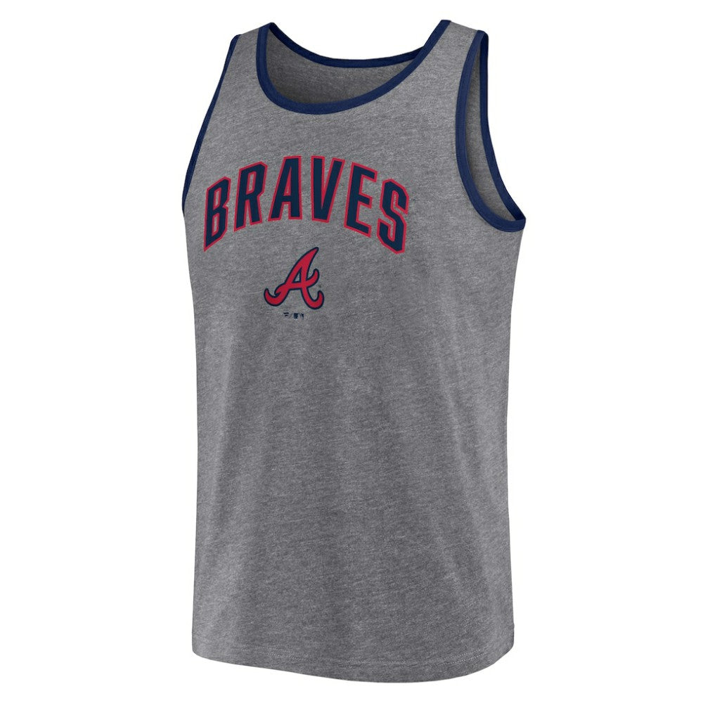 Atlanta Braves Primary Tank Top Heather Gray