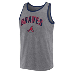 Atlanta Braves Primary Tank Top Heather Gray