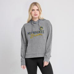Milwaukee Brewers Women's Script Favorite Lightweight Pullover Hoodie Heather Gray