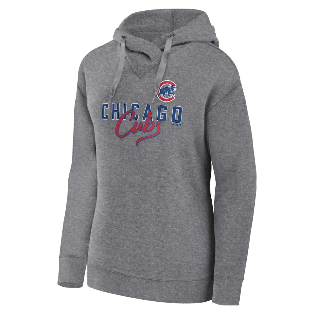 Chicago Cubs Women's Script Favorite Lightweight Pullover Hoodie Heather Gray