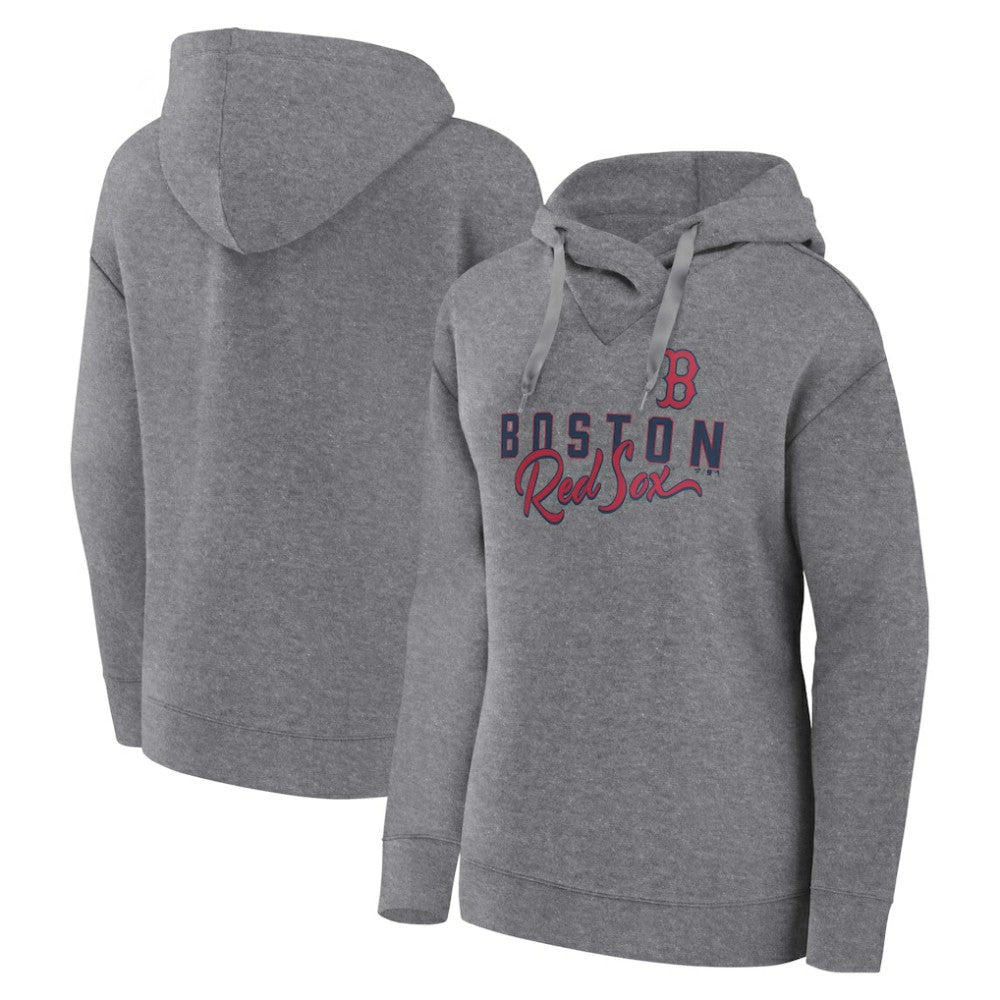 Boston Red Sox Women's Script Favorite Lightweight Pullover Hoodie Heather Gray