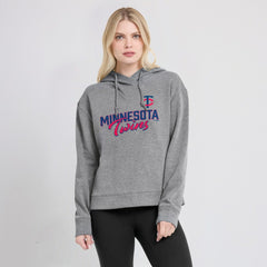 Minnesota Twins Women's Script Favorite Lightweight Pullover Hoodie Heather Gray