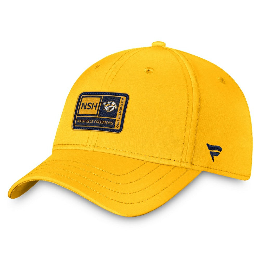 Nashville Predators Fanatics Authentic Pro Training Camp Flex Hat – Gold