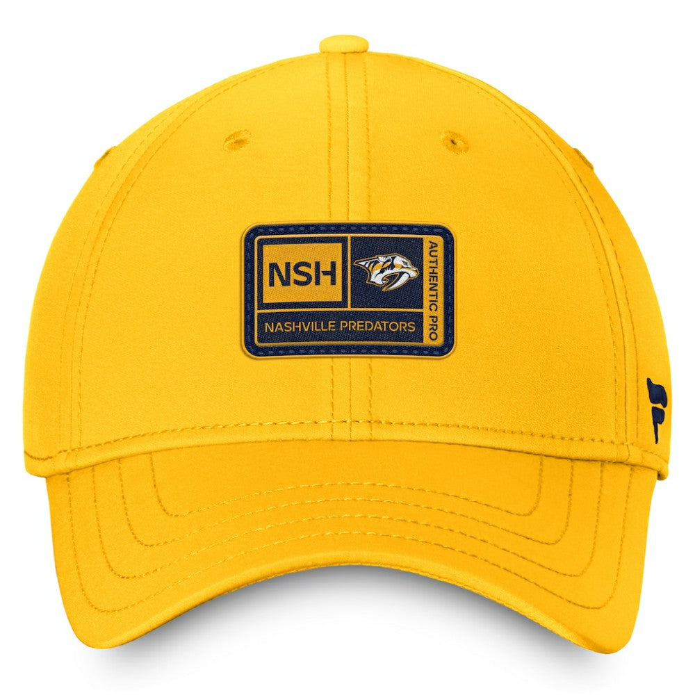 Nashville Predators Fanatics Authentic Pro Training Camp Flex Hat – Gold