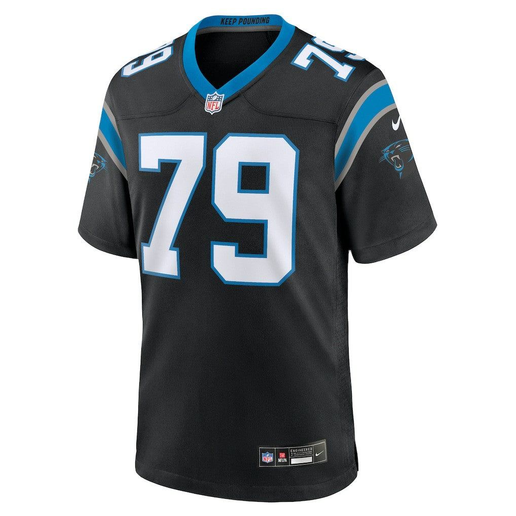 Ikem Ekwonu Carolina Panthers Game Jersey - Black