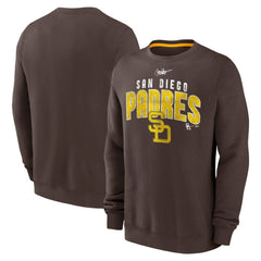 San Diego Padres Cooperstown Collection Team Shout Out Pullover Sweatshirt Brown | Nike
