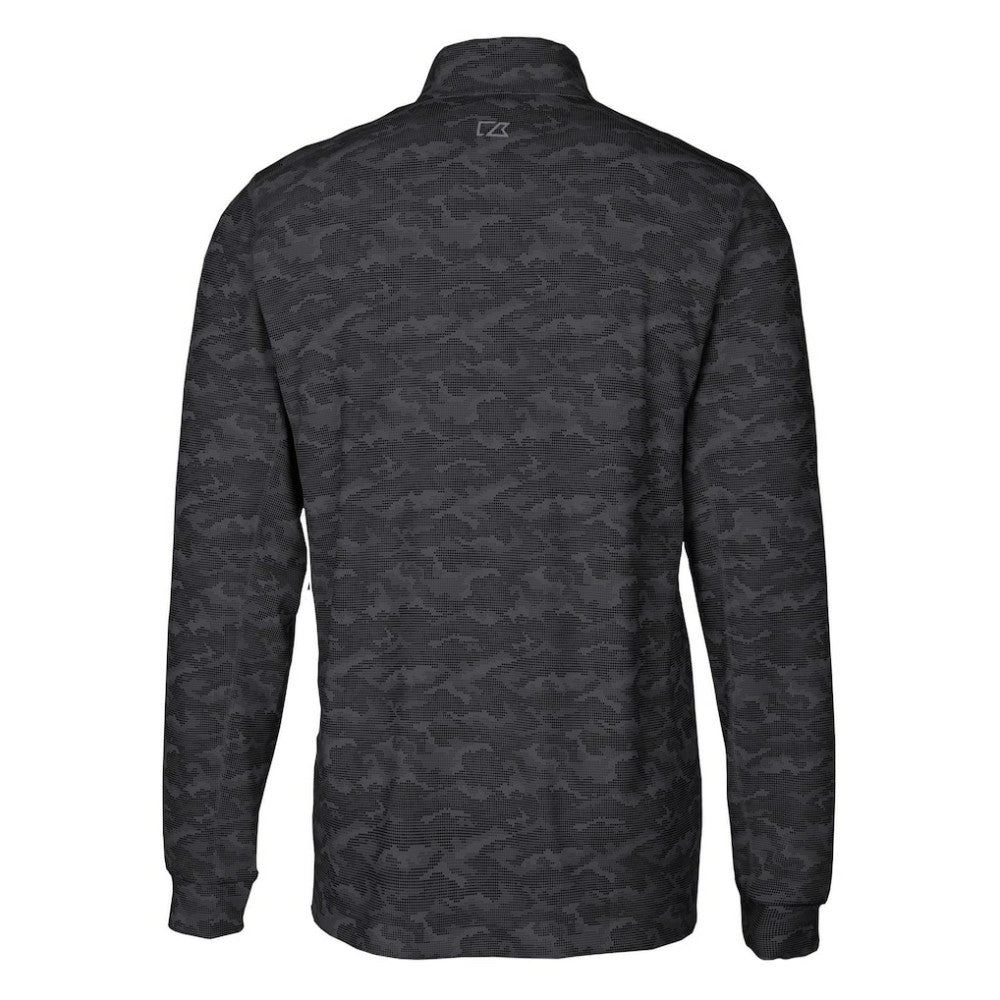 Pittsburgh Pirates Cutter & Buck Big & Tall Traverse Camo Print Stretch Quarter-Zip Pullover Top Black