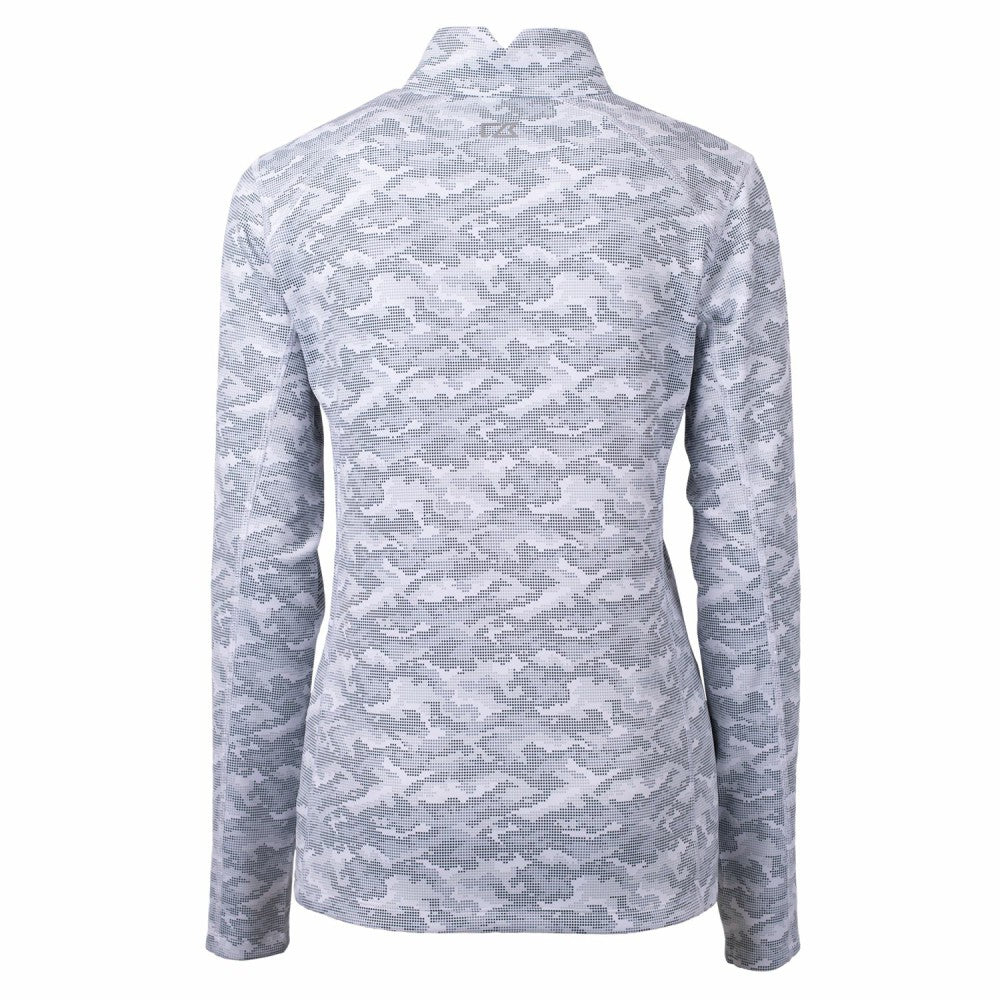 Miami Marlins Cutter & Buck Women's Traverse Camo Print Stretch Quarter-Zip Pullover Top Charcoal