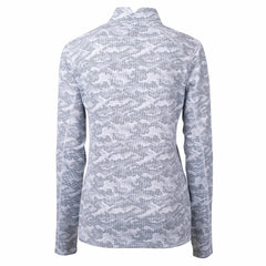 Miami Marlins Cutter & Buck Women's Traverse Camo Print Stretch Quarter-Zip Pullover Top Charcoal