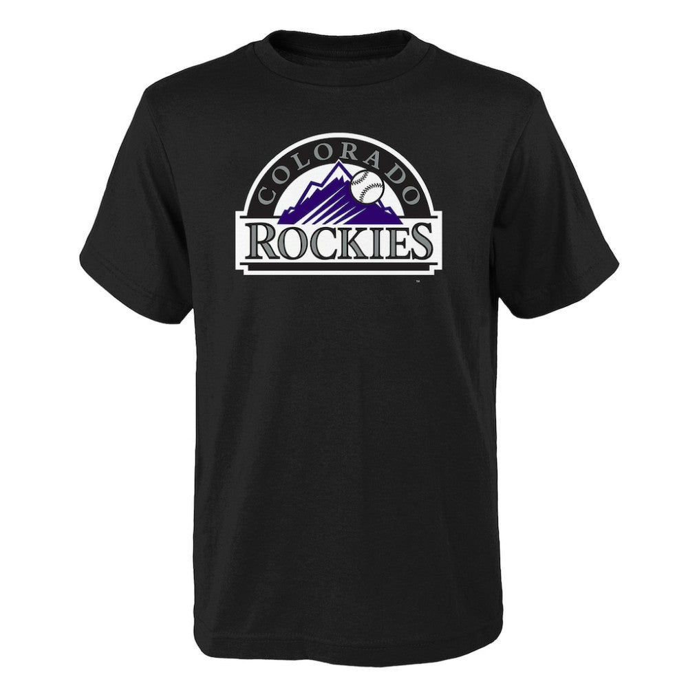 Colorado Rockies Youth Logo Primary Team T-Shirt Black