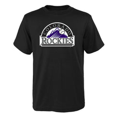 Colorado Rockies Youth Logo Primary Team T-Shirt Black