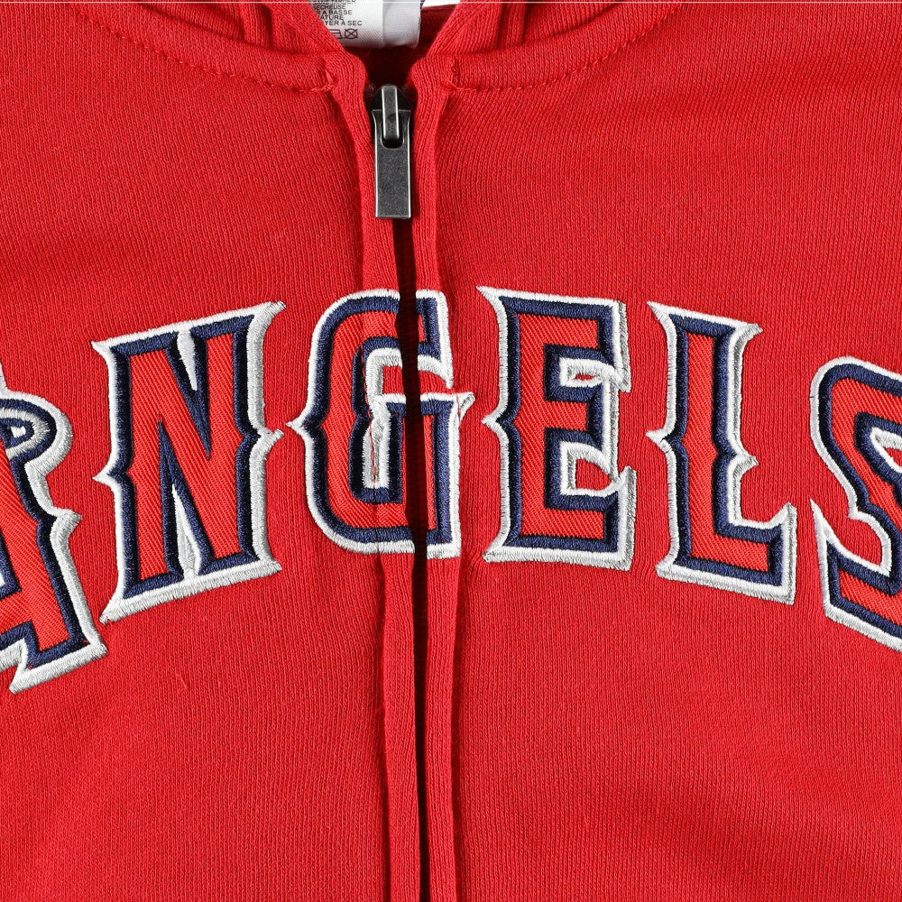 Los Angeles Angels Youth Wordmark Full-Zip Fleece Hoodie Red