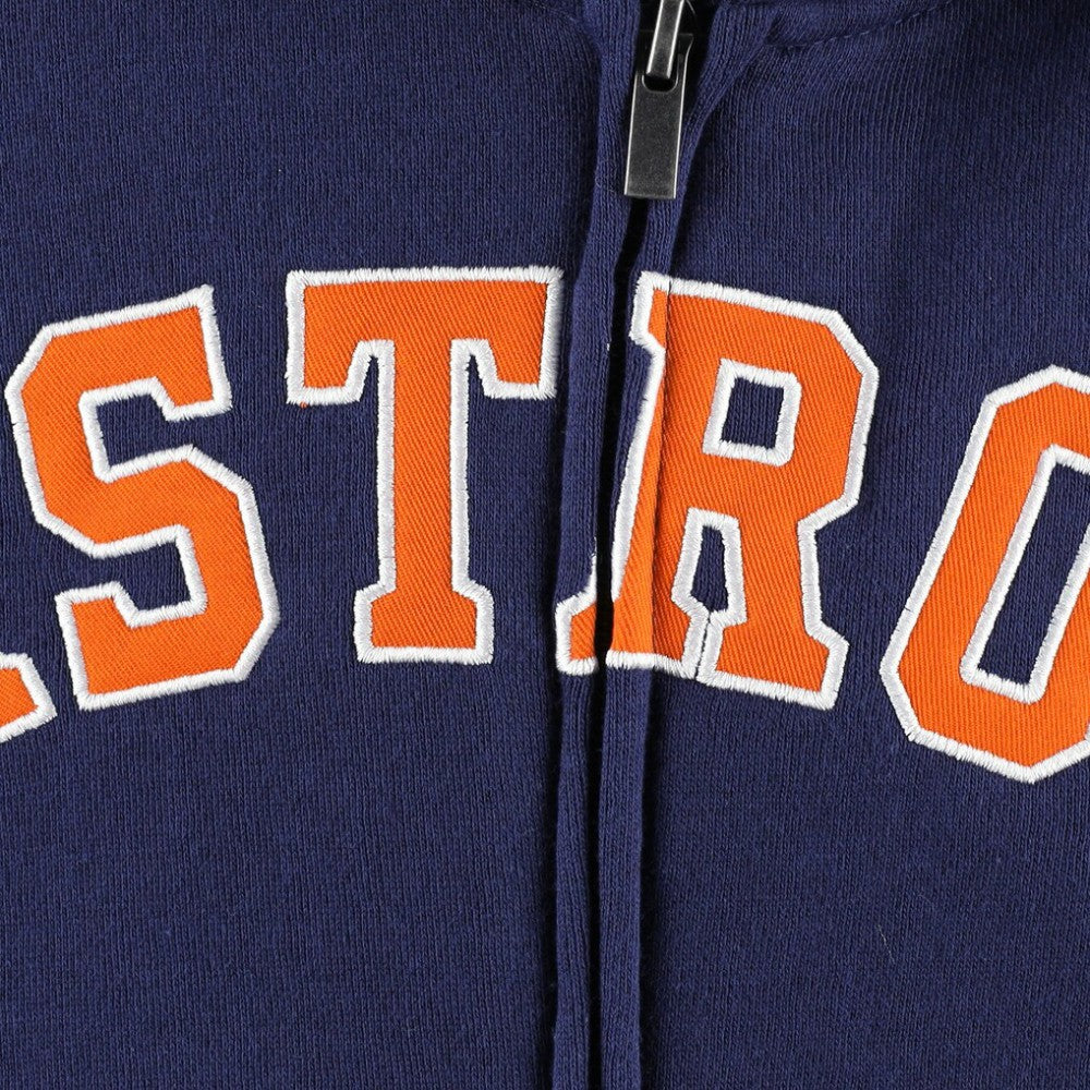 Houston Astros Youth Wordmark Full-Zip Fleece Hoodie Navy