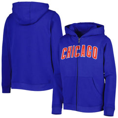 Chicago Cubs Youth Wordmark Full-Zip Fleece Hoodie Royal