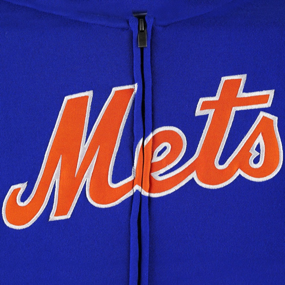 New York Mets Youth Wordmark Full-Zip Fleece Hoodie Royal