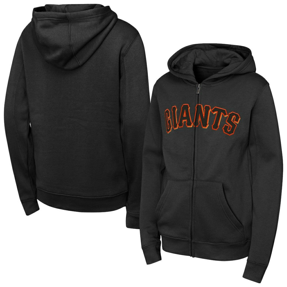 San Francisco Giants Youth Wordmark Full-Zip Fleece Hoodie Black