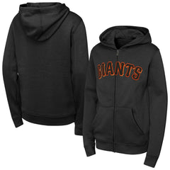 San Francisco Giants Youth Wordmark Full-Zip Fleece Hoodie Black