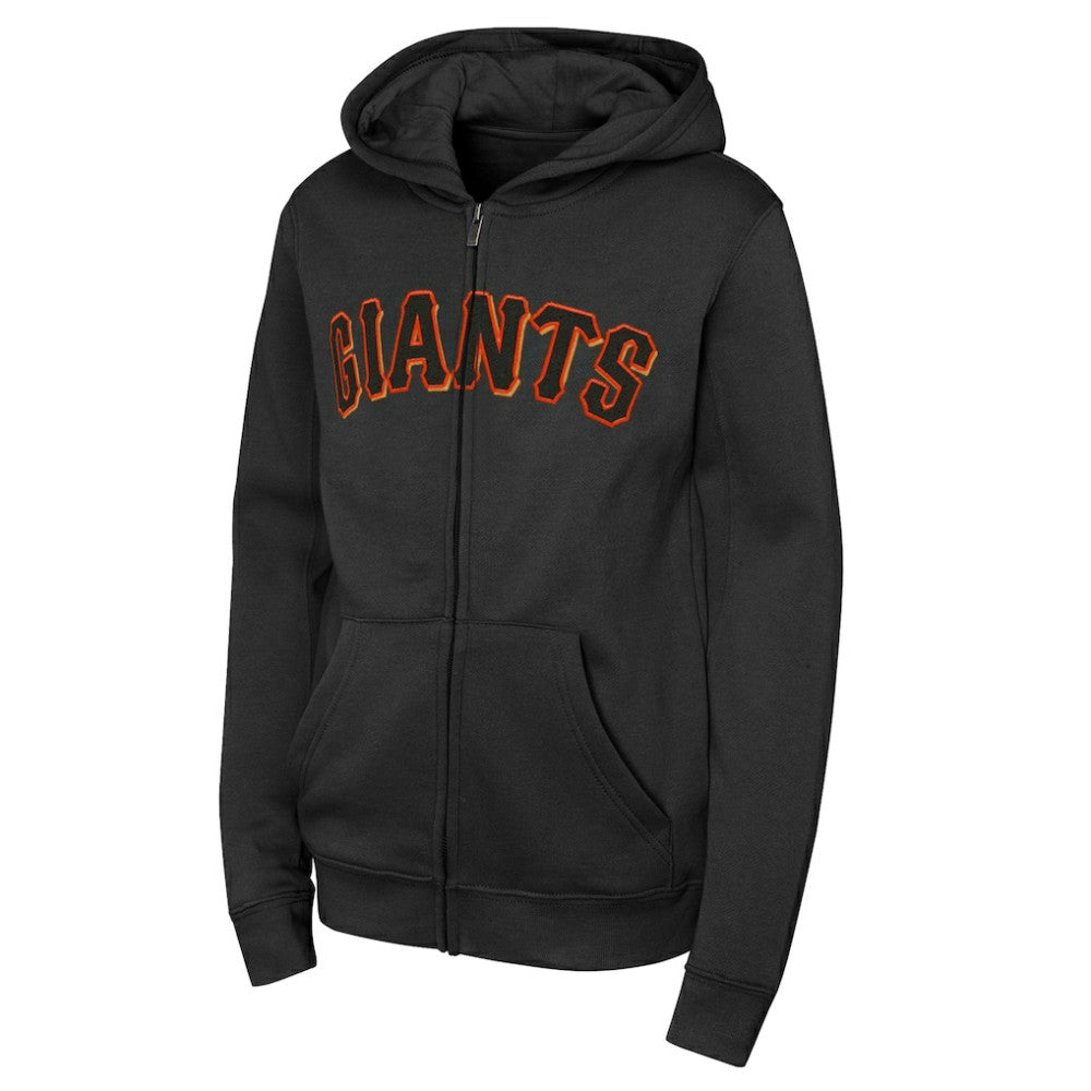 San Francisco Giants Youth Wordmark Full-Zip Fleece Hoodie Black