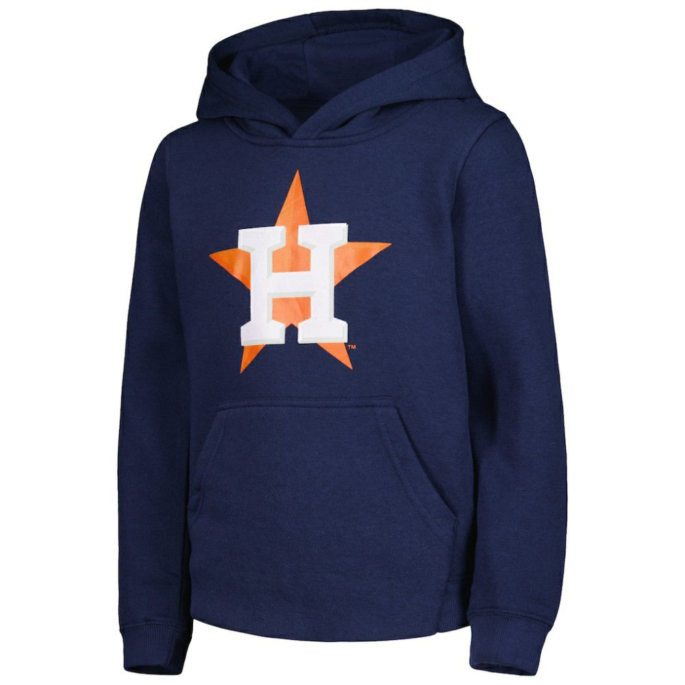 Houston Astros Youth Team Primary Logo Pullover Hoodie Navy